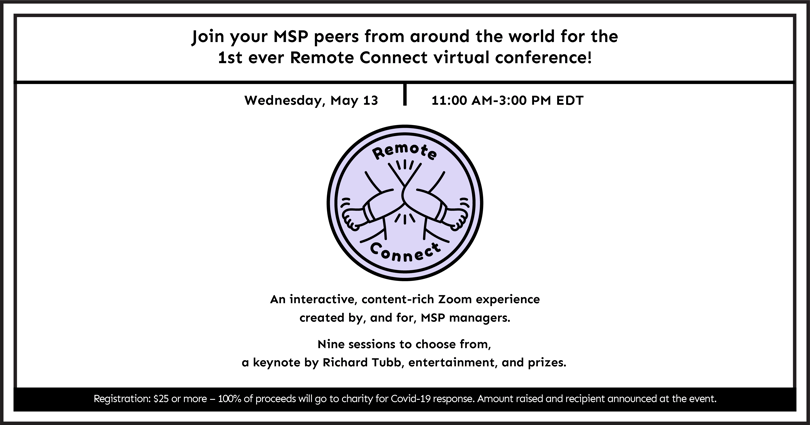 Remote Connect Virtual Conference 2020 Flyer - Wednesday, May 13 from 11 AM - 3 PM EDT