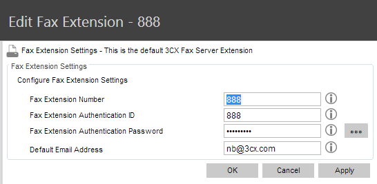Fax Extension Settings