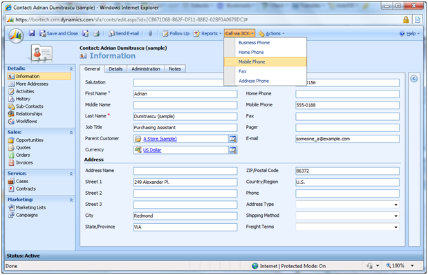 Microsoft Dynamics CRM Integration