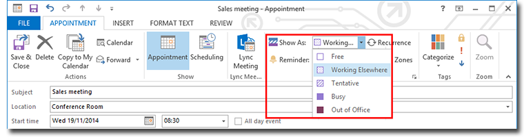 calendar status sync shadow