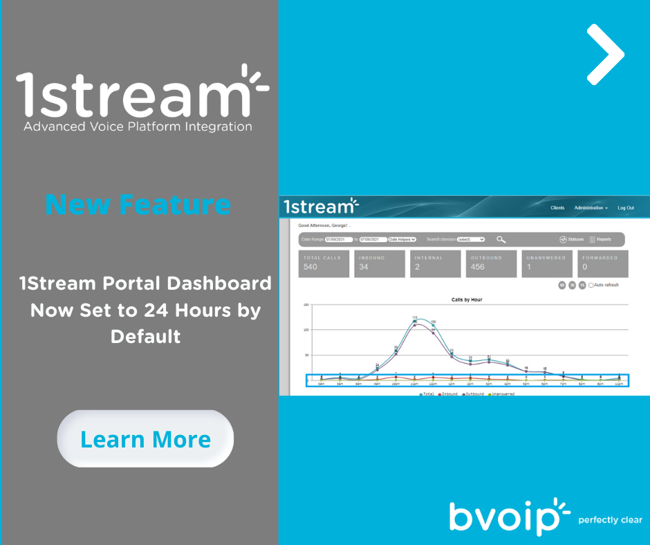 New 1Stream Feature 1Stream Portal Dashboard Now Set to 24 Hours by Default