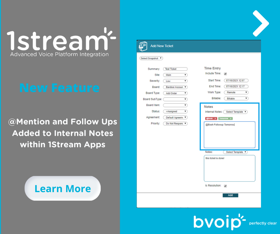 New 1Stream Feature @Mention and Follow Ups Added to Internal Notes within 1Stream Apps