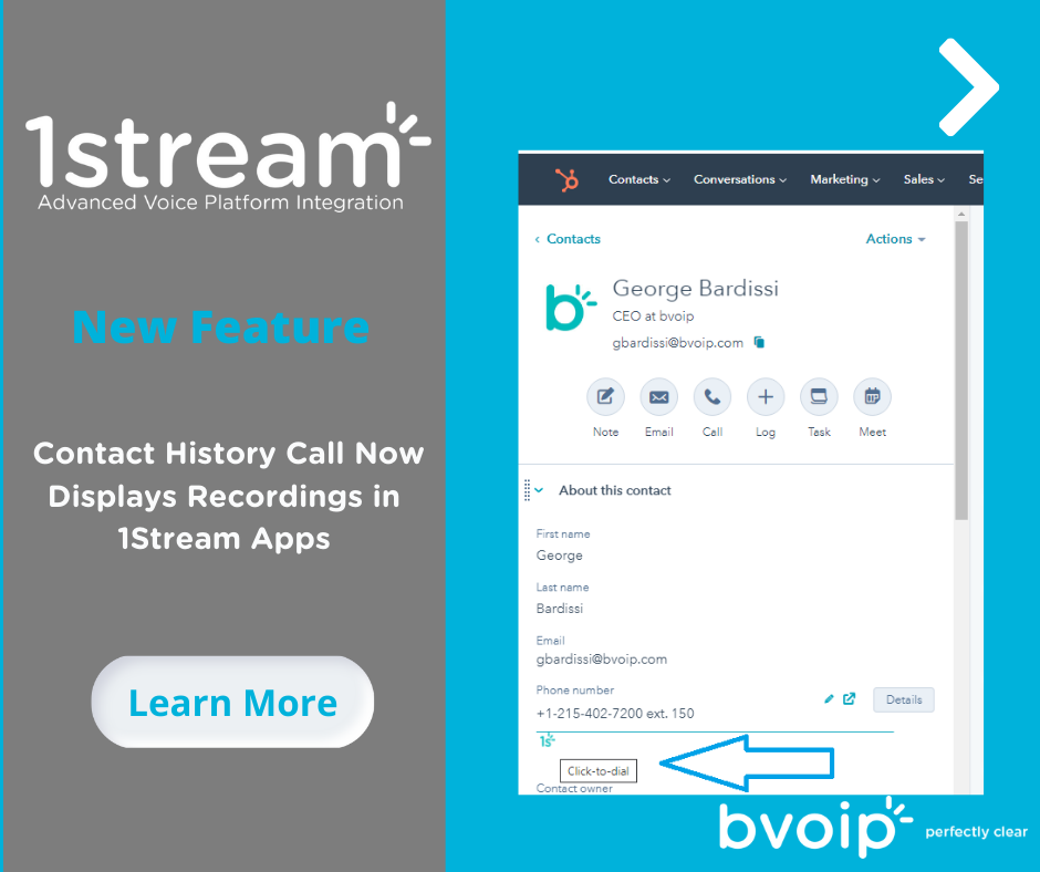 New 1Stream Feature Enhanced 1Stream Click-to-Dial HubSpot