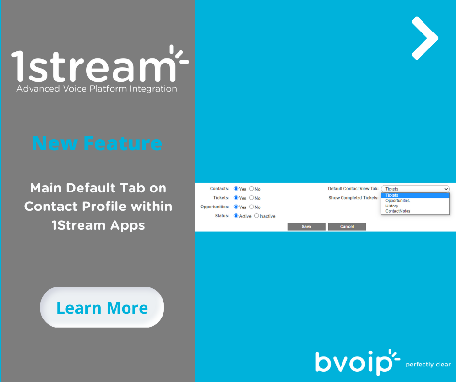 New 1Stream Feature Main Default Tab on Contact Profile within 1Stream Apps