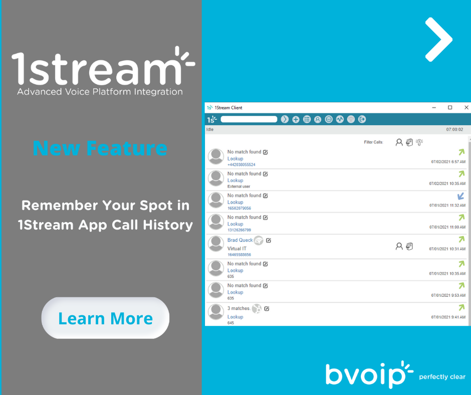 New 1Stream Feature Remember Your Spot in 1Stream App Call History