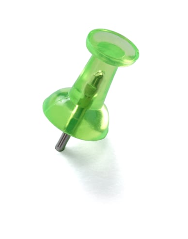 close up of a pushpin on white background with clipping path