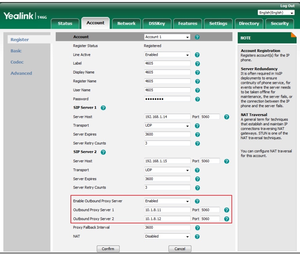 yealink outbound proxy failover